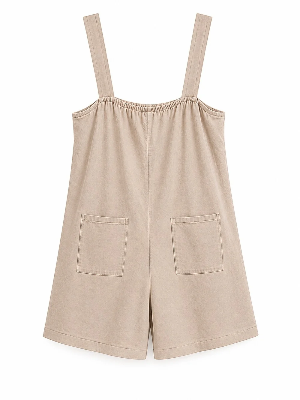 Free People FP Beach Nichola Romper L Beige Wide Leg Pocket Boho Chic Coastal - Picture 5 of 16